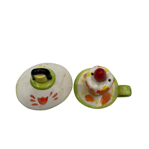 Vintage Ceramic Salt & Pepper Shakers Hand-Painted Candle & Lantern Design - Picture 2 of 6
